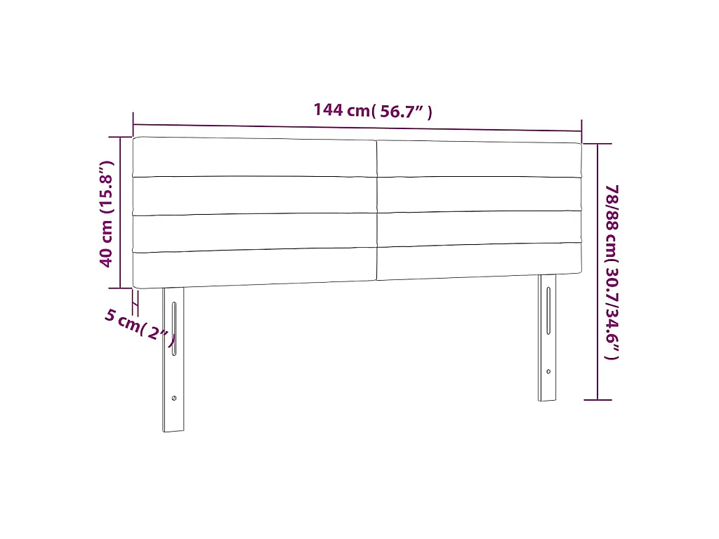 Hoofdborden 144x5x78/88 cm fluweel donkerblauw