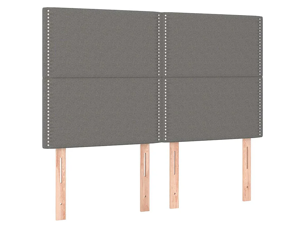 Testiera a LED GrigioScuro 144x5x118/128cm inTessuto