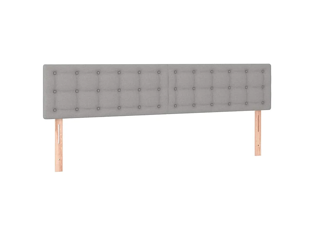 Testiera a LED Grigio Chiaro 200x5x78/88 cm in Tessuto