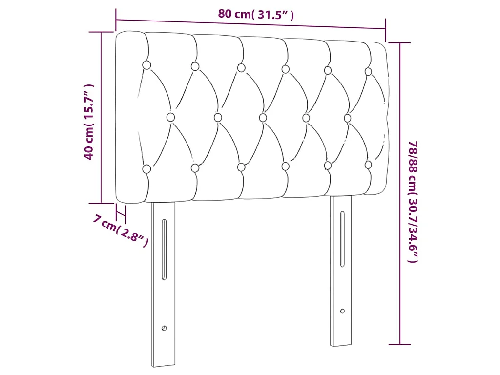 Hoofdbord 80x7x78/88 cm stof donkerbruin