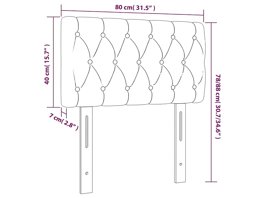 Hoofdbord 80x7x78/88 cm stof donkerbruin