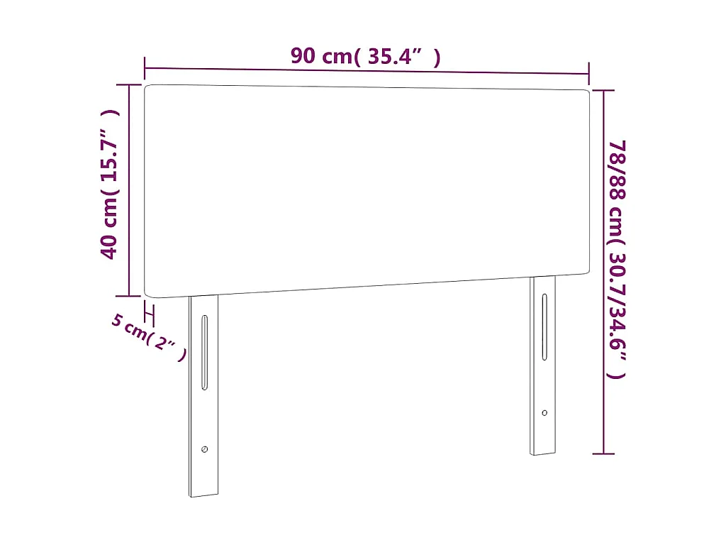 Hoofdbord LED 90x5x78/88 cm fluweel donkerblauw