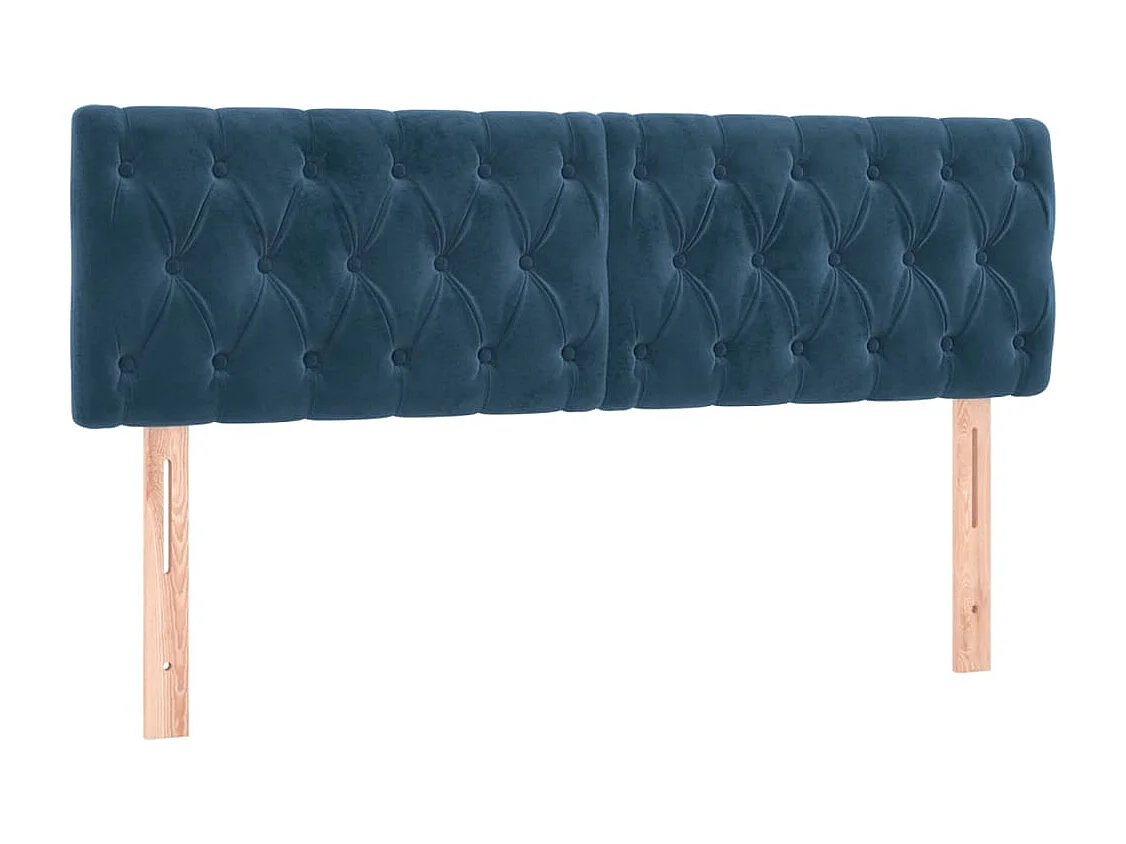 Hoofdbord LED 144x7x78/88 cm fluweel donkerblauw