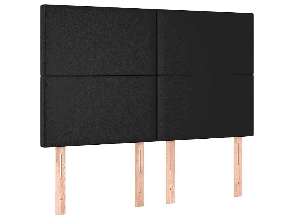 LED Kopfteil Schwarz 144x5x118/128 cm Kunstleder