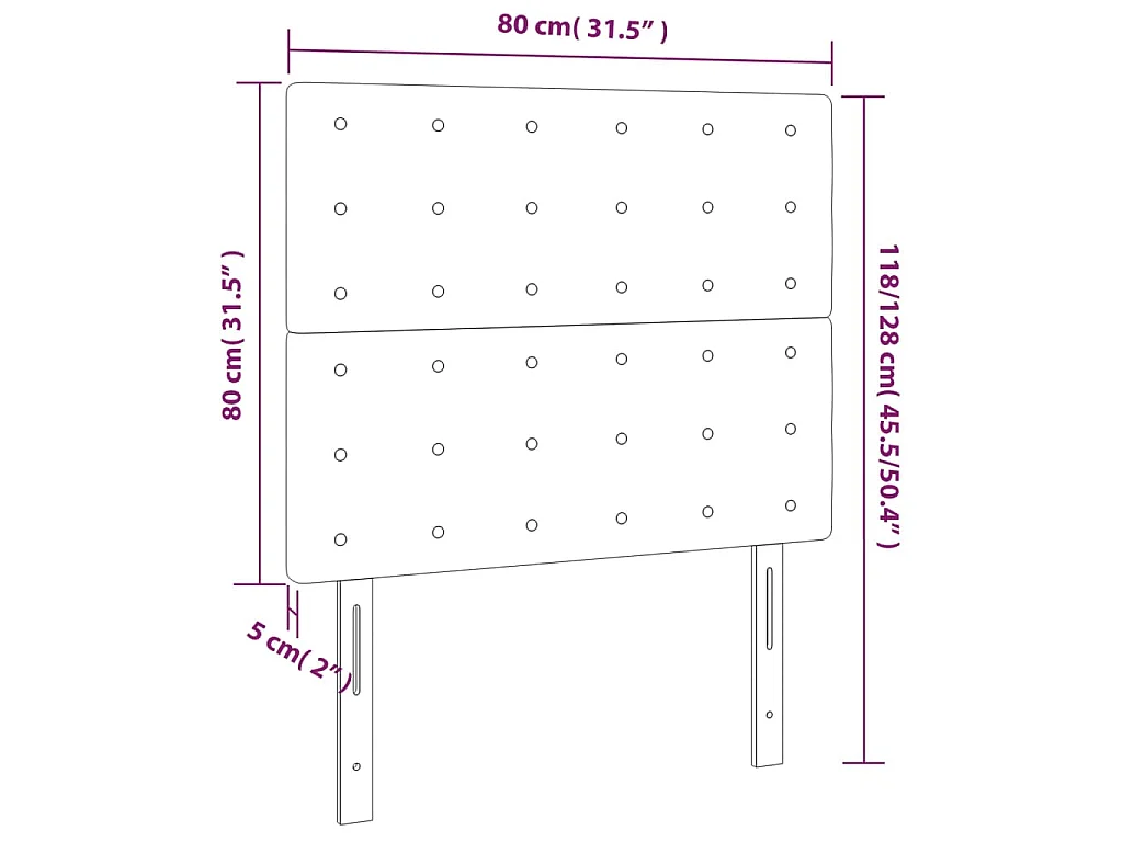 Hoofdbord LED 80x5x118/128 cm stof donkergrijs