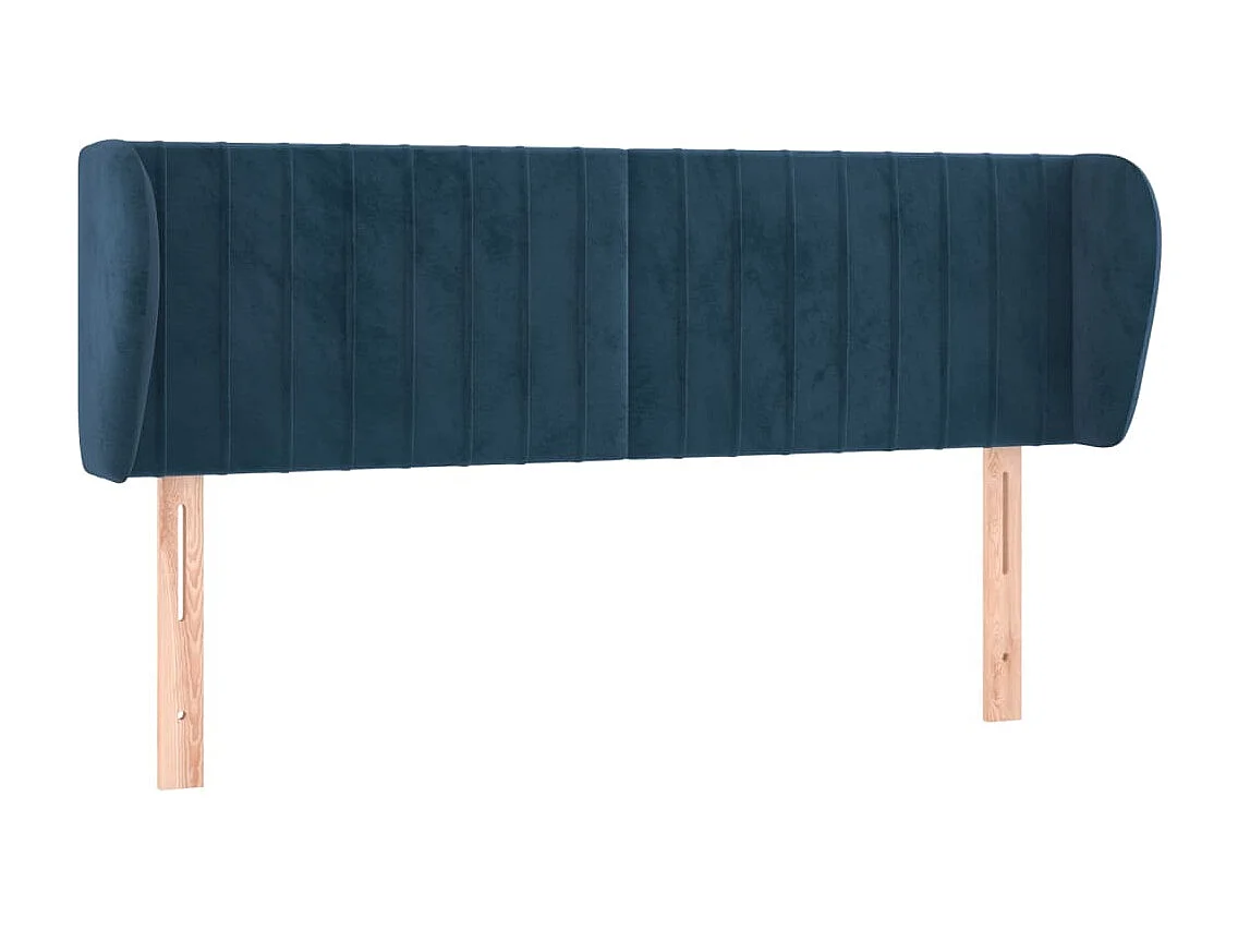 Hoofdbord met randen 147x23x78/88 cm fluweel donkerblauw