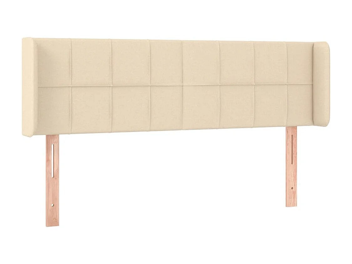 Cabeceira de cama c/ abas tecido 147x16x78/88 cm creme