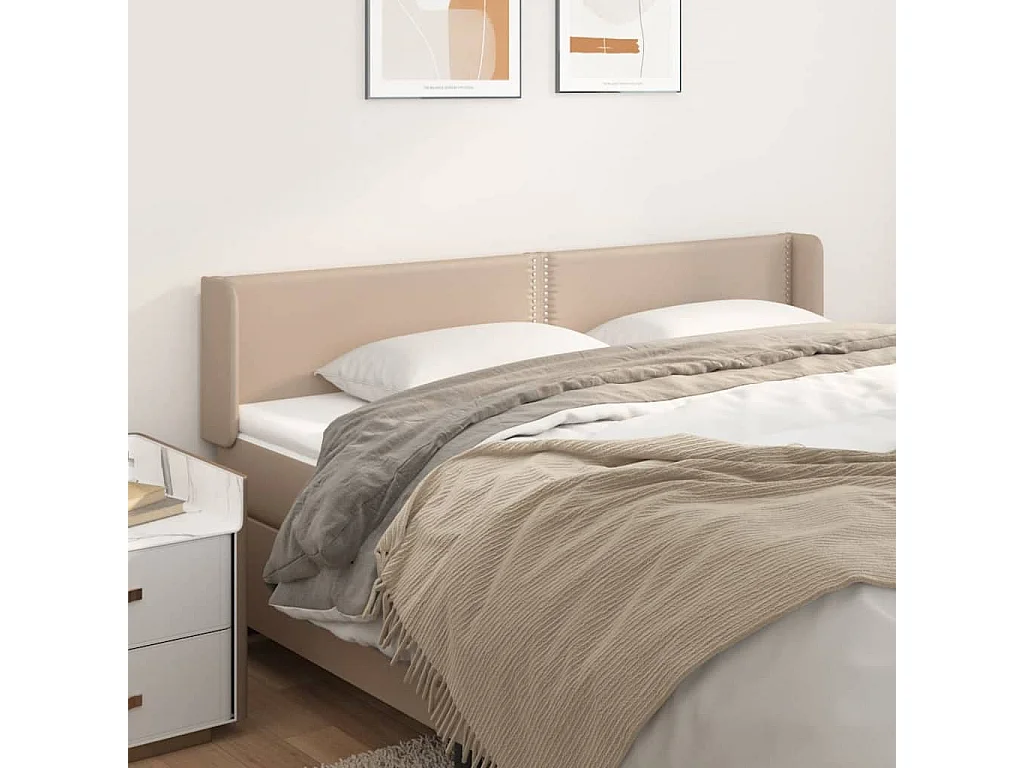 Tête de lit avec oreilles Cappuccino 183x16x78/88 cm Similicuir