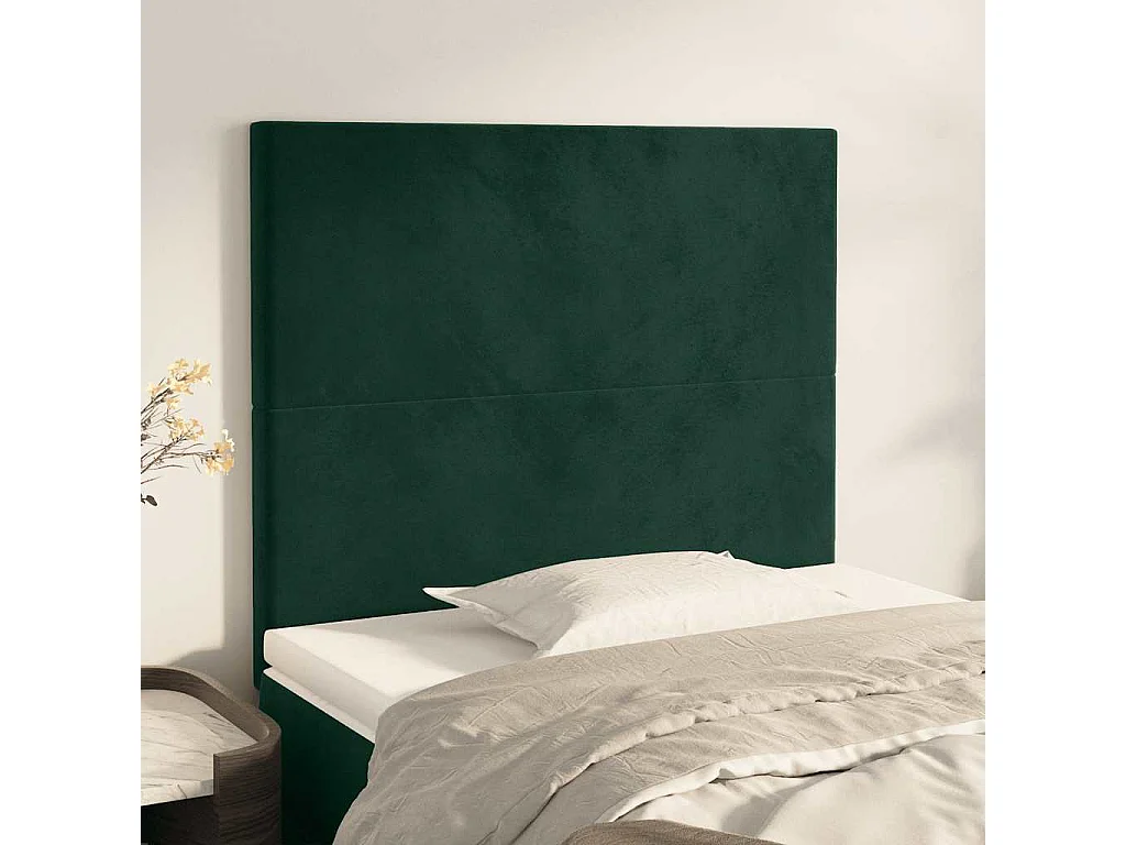 Kopfteil Dunkelgrün 100x5x118/128 cm Samt