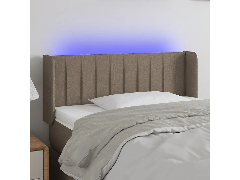 LED Kopfteil Taupe 103x16x78/88 cm Stoff