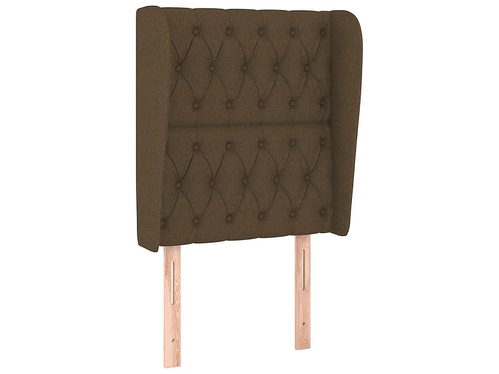 Hoofdbord met randen 83x23x118/128 cm stof donkerbruin