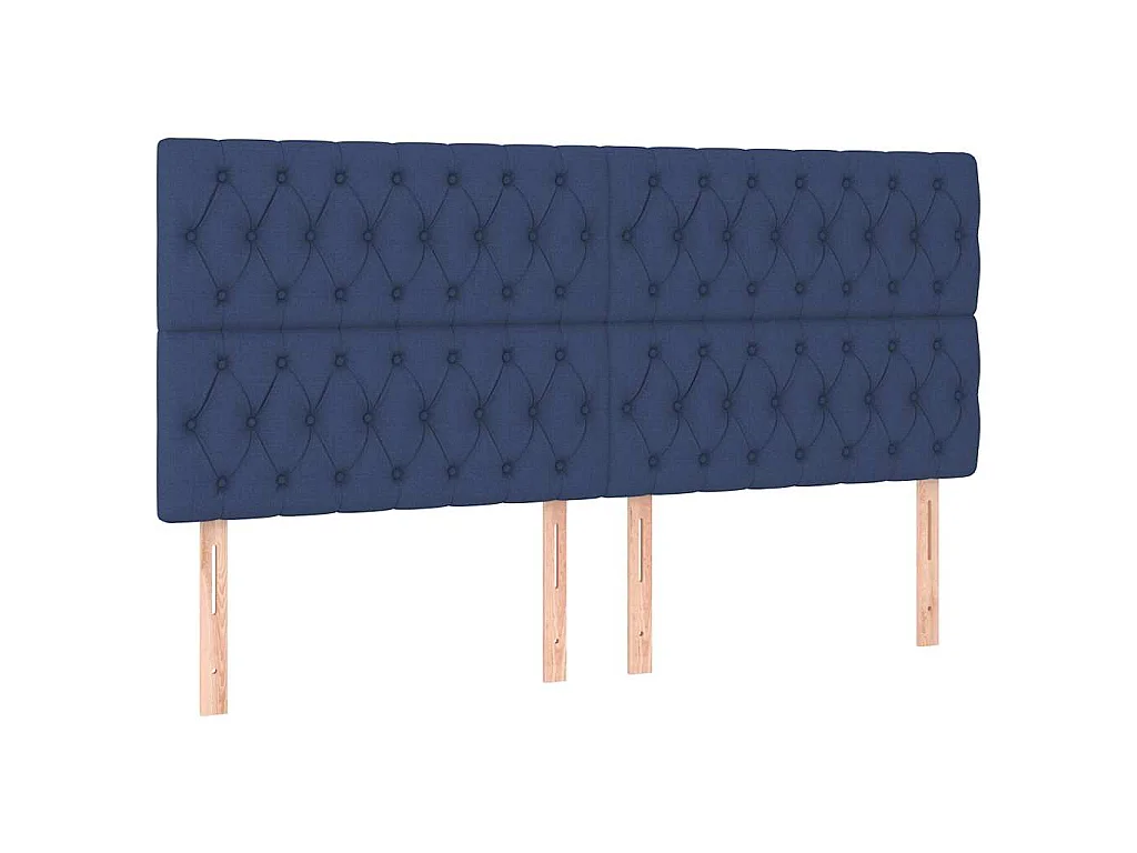 LED Kopfteil Blau 180x7x118/128 cm Stoff