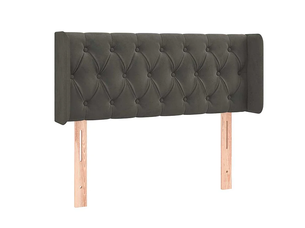 Tête de lit avec oreilles Gris foncé 103x16x78/88 cm Velours