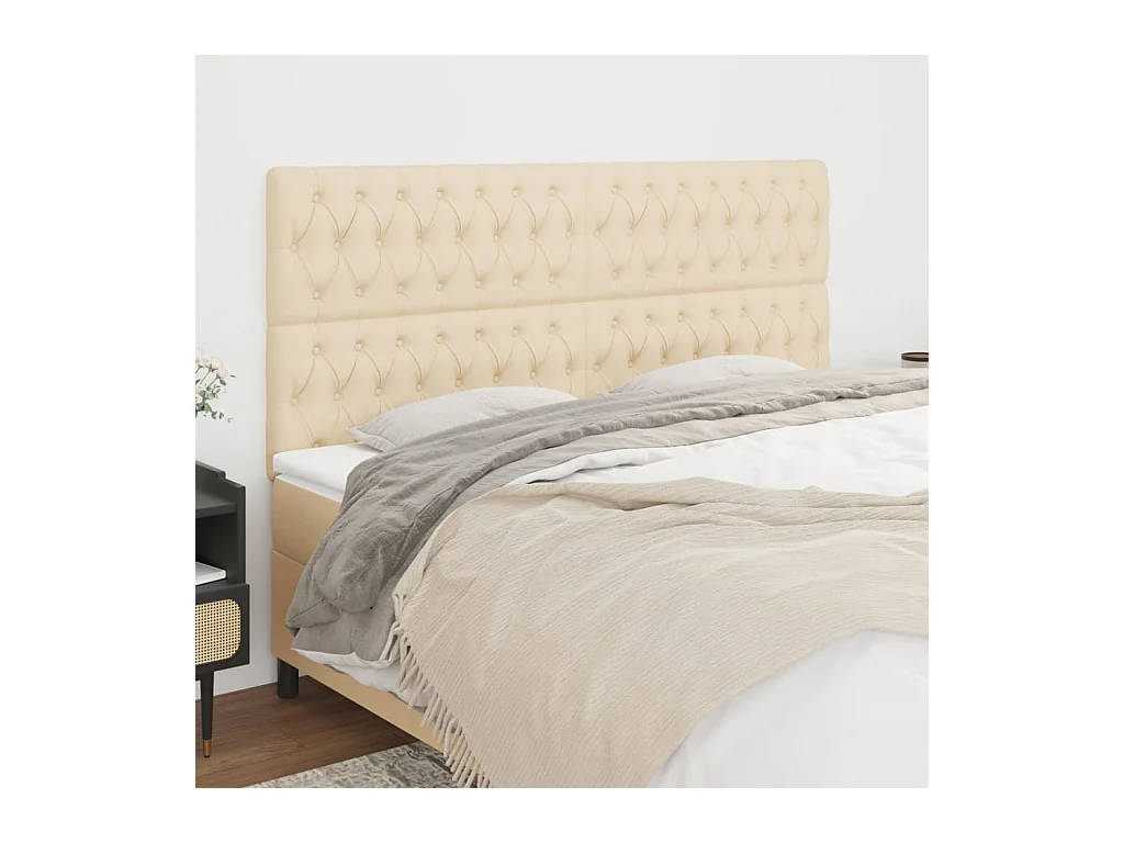 Têtes de lit 4 pcs Crème 90x7x78/88 cm Tissu