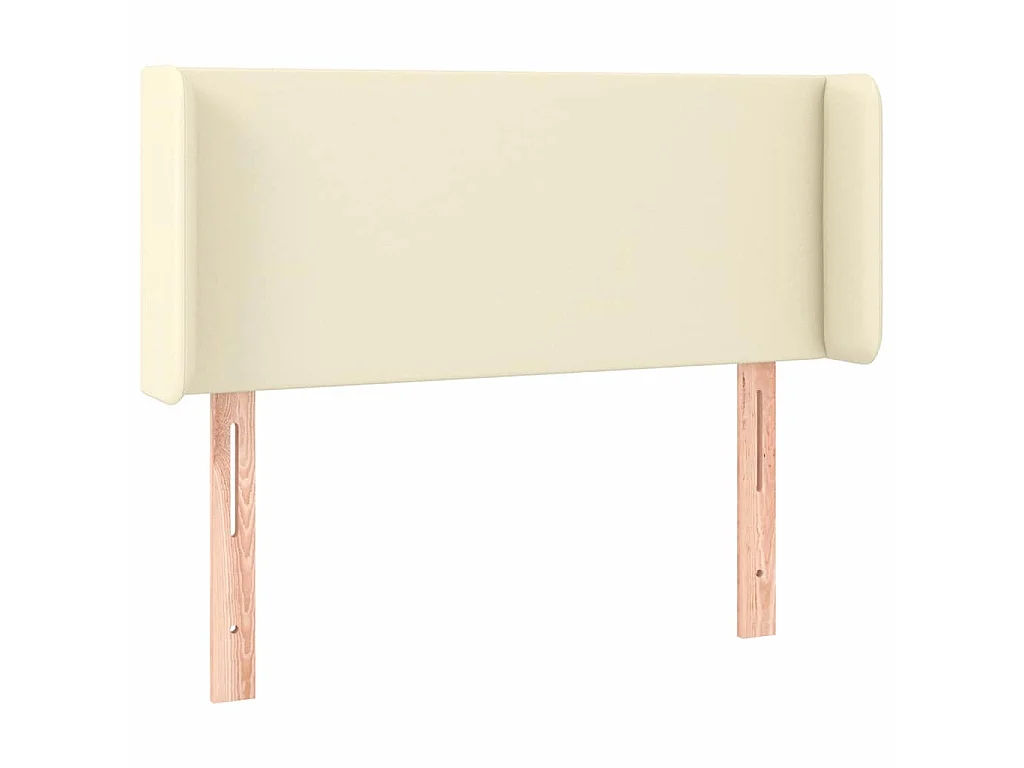 Hoofdbord met randen 103x16x78/88 cm kunstleer crèmekleurig