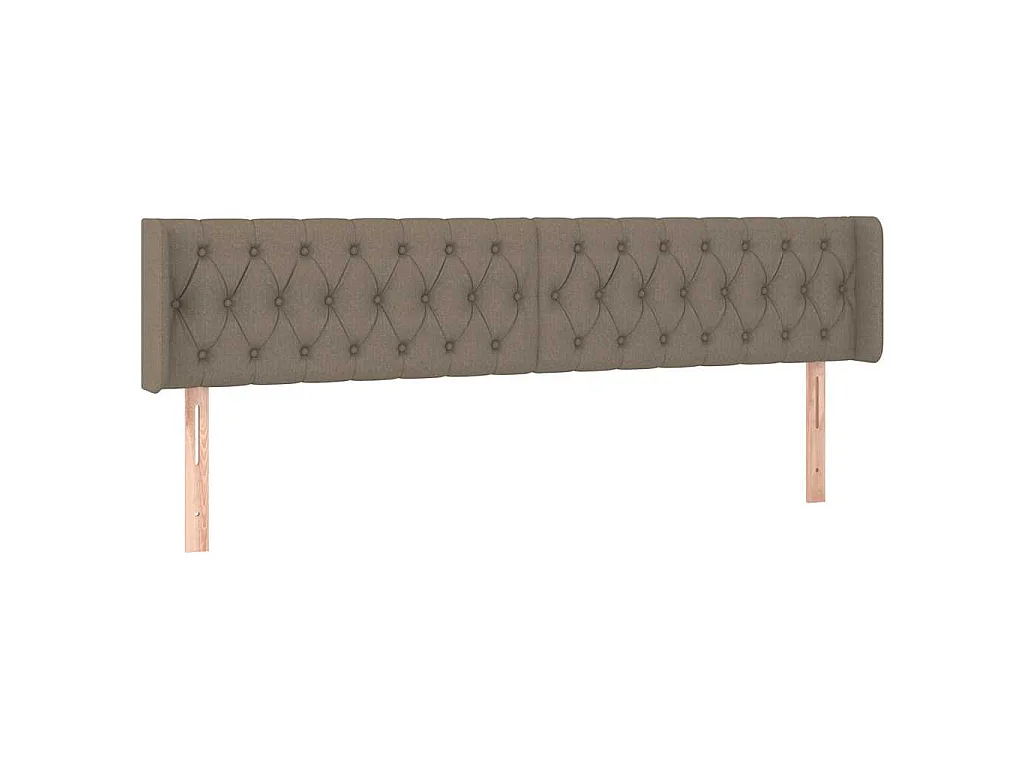 Tête de lit avec oreilles Taupe 203x16x78/88 cm Tissu