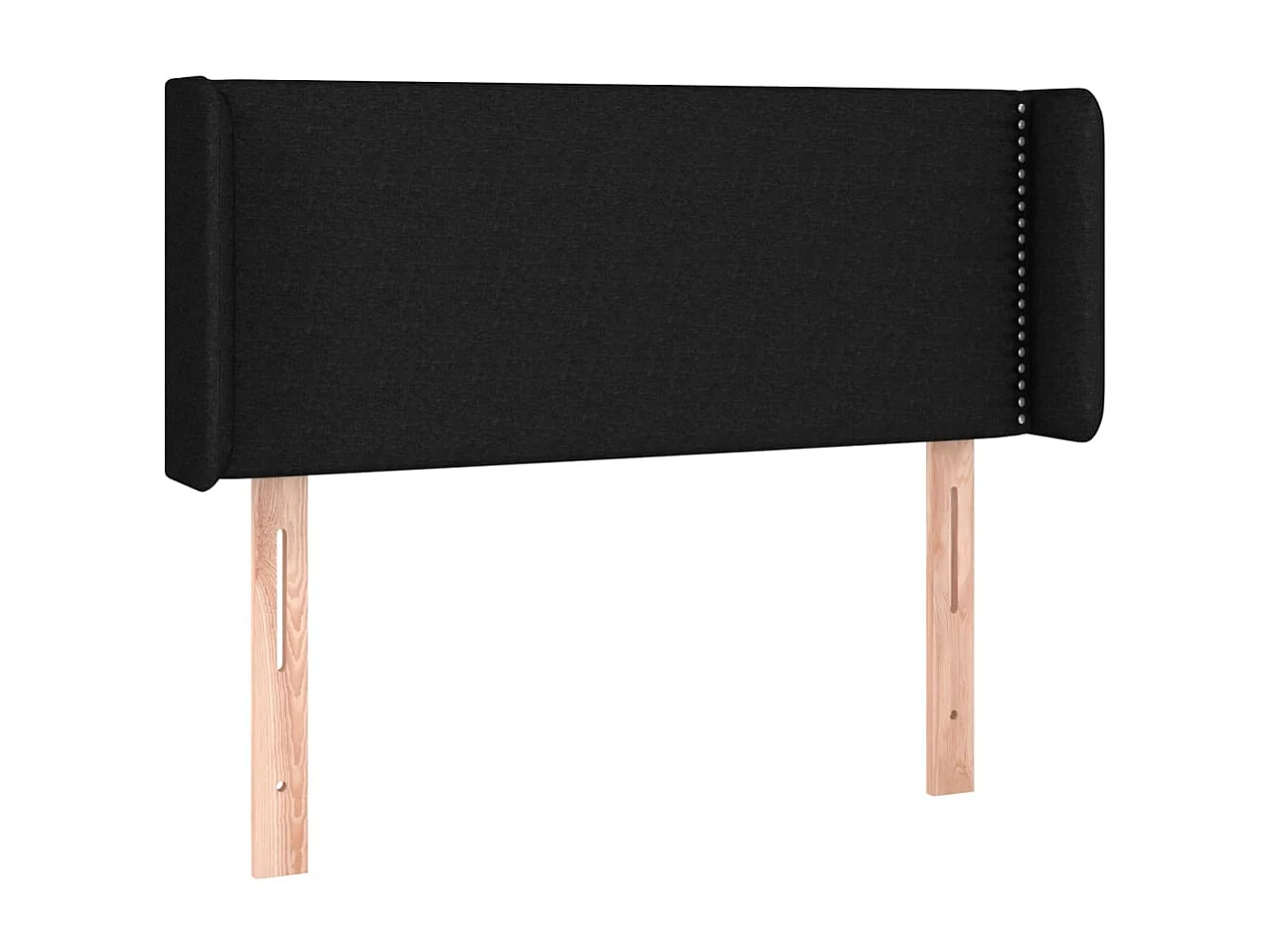 Testiera ad Orecchio Nera 103x16x78/88 cm in Tessuto