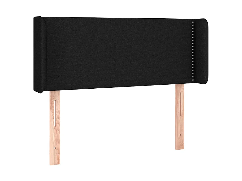 Testiera ad Orecchio Nera 103x16x78/88 cm in Tessuto