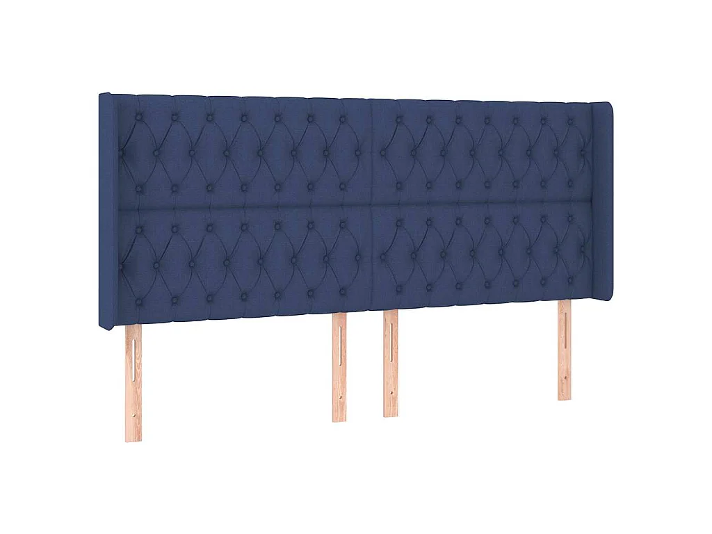 Kopfteil mit Ohren Blau 183x16x118/128 cm Stoff