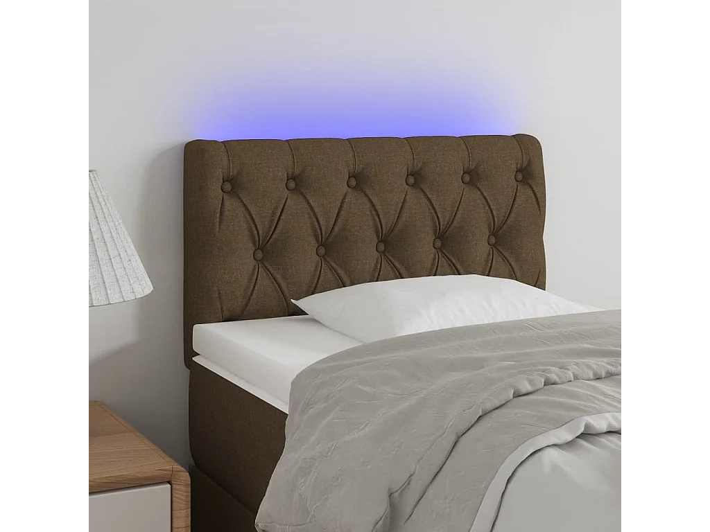 LED Kopfteil Dunkelbraun 80x7x78/88 cm Stoff