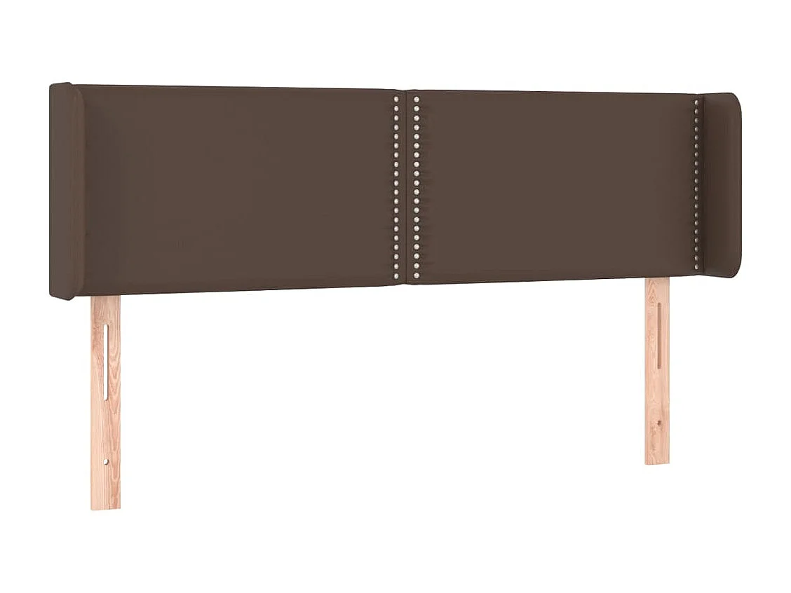 Cabeceira cama c/ abas couro artificial 147x16x78/88cm castanho