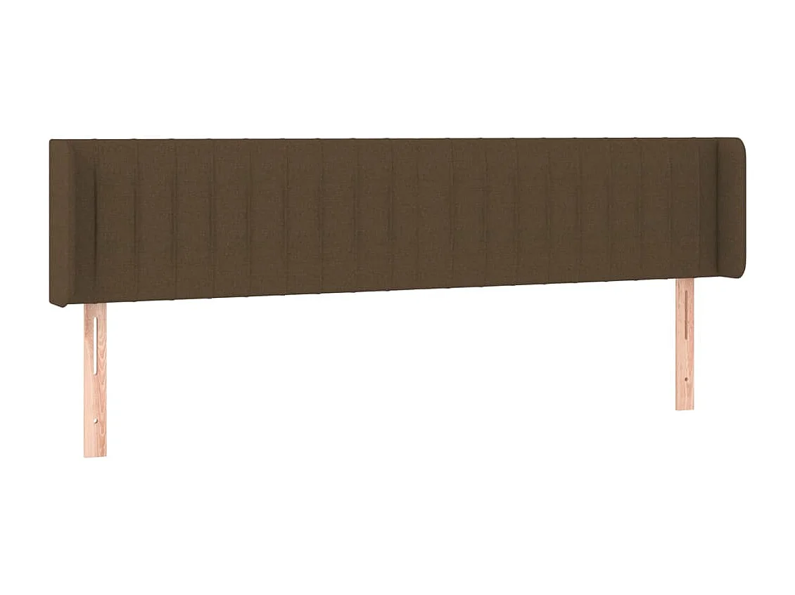 Kopfteil mit Ohren Dunkelbraun 203x16x78/88 cm Stoff