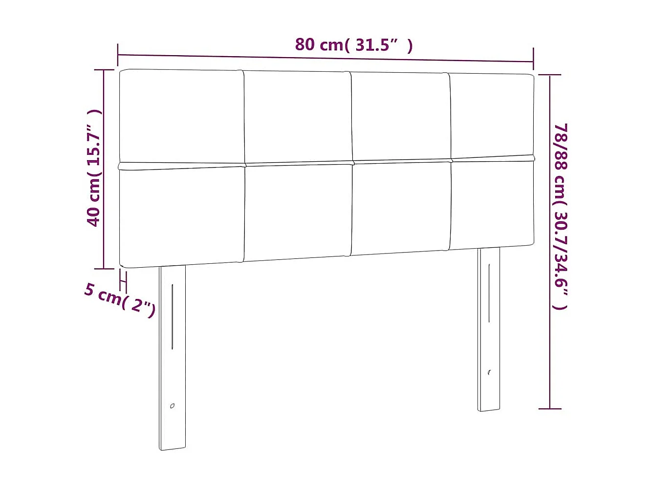 Tête de lit à LED Bleu foncé 80x5x78/88 cm Velours