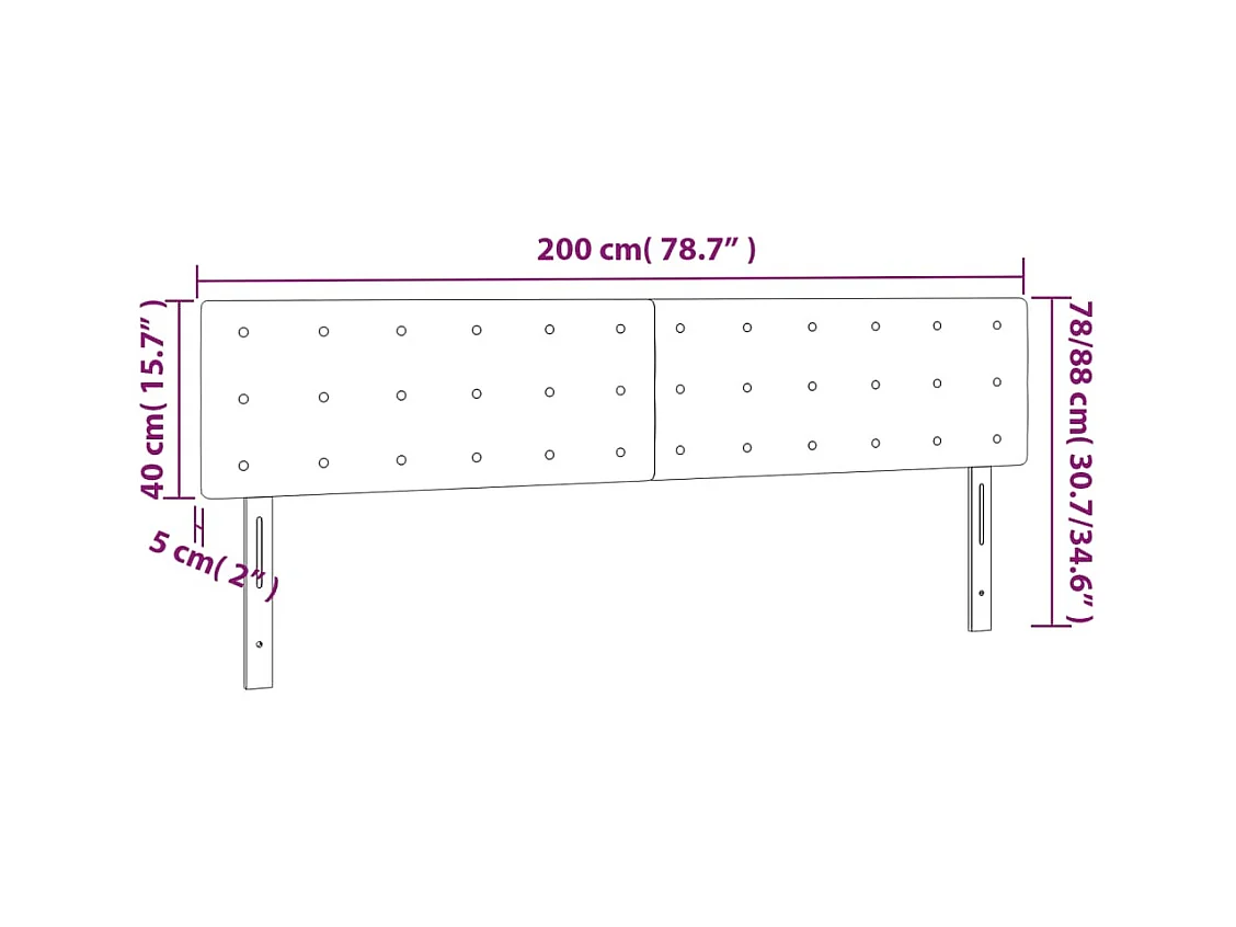 Testiere 2 pz Cappuccino 100x5x78/88 cm in Similpelle