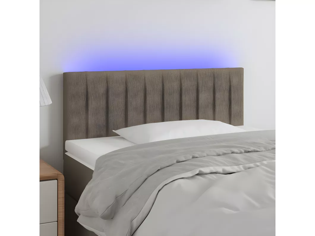 Kauf Unique LED Kopfteil Taupe 90x5x78/88 cm Stoff