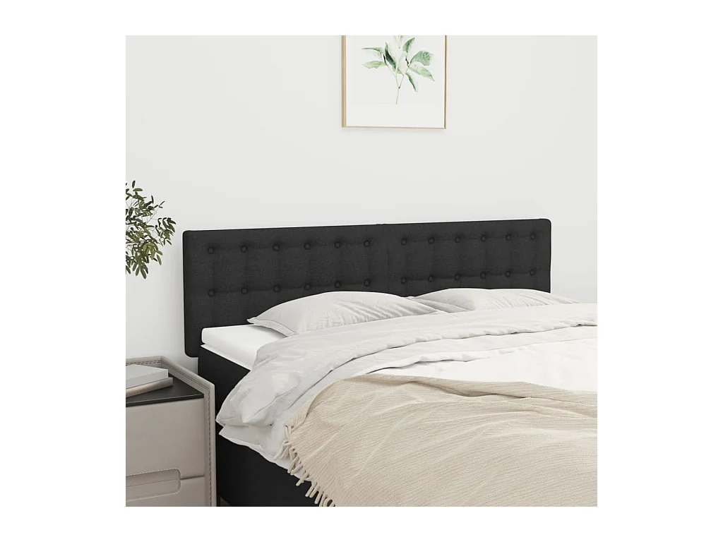 Têtes de lit 2 pcs Noir 72x5x78/88 cm Tissu