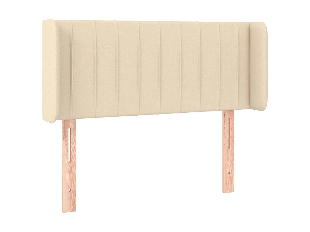 Hoofdbord met randen 83x16x78/88 cm stof crèmekleurig