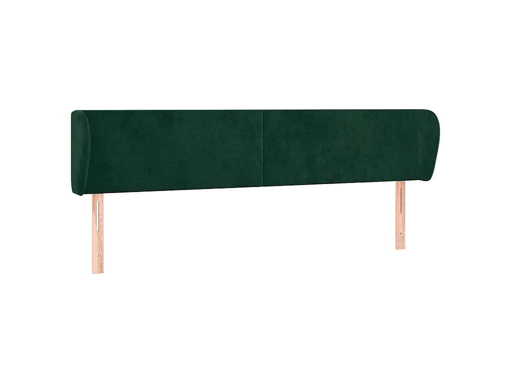 Tête de lit avec oreilles Vert foncé 203x23x78/88 cm Velours
