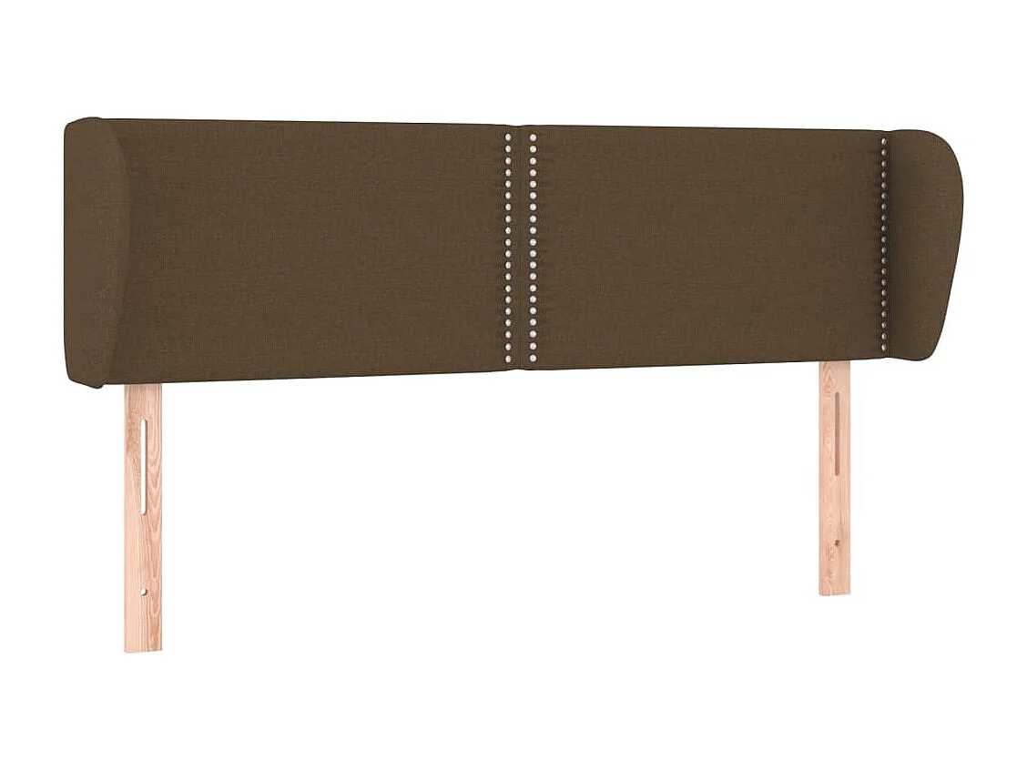 Tête de lit avec oreilles Marron foncé 147x23x78/88 cm Tissu