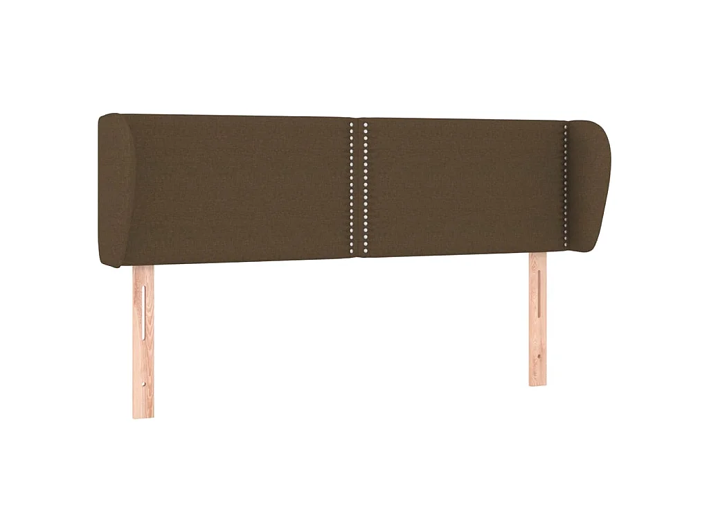 Testiera ad Orecchio Marrone Scuro 147x23x78/88 cm in Tessuto