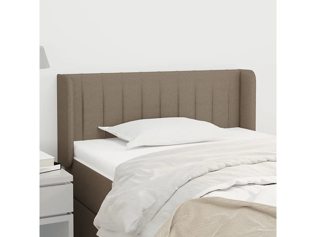 Kopfteil mit Ohren Taupe 103x16x78/88 cm Stoff