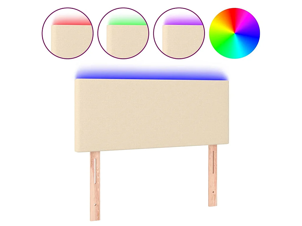 Tête de lit à LED Crème 80x5x78/88 cm Tissu