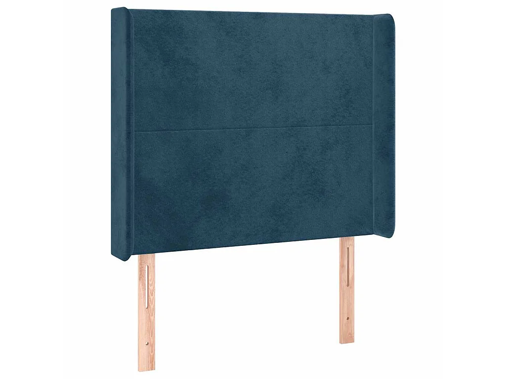 Tête de lit à LED Bleu foncé 103x16x118/128 cm Velours