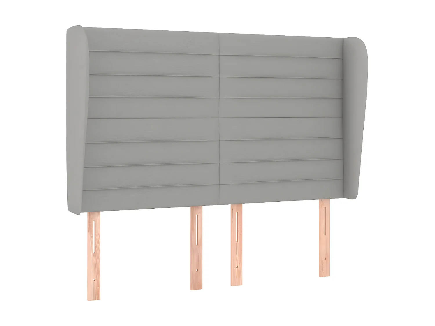 Testiera ad Orecchio Grigio Chiaro 147x23x118/128 cm in Tessuto