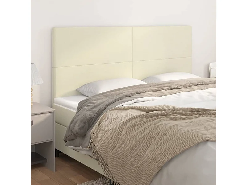 Hoofdborden 4 st 90x5x78/88 cm kunstleer crèmekleurig