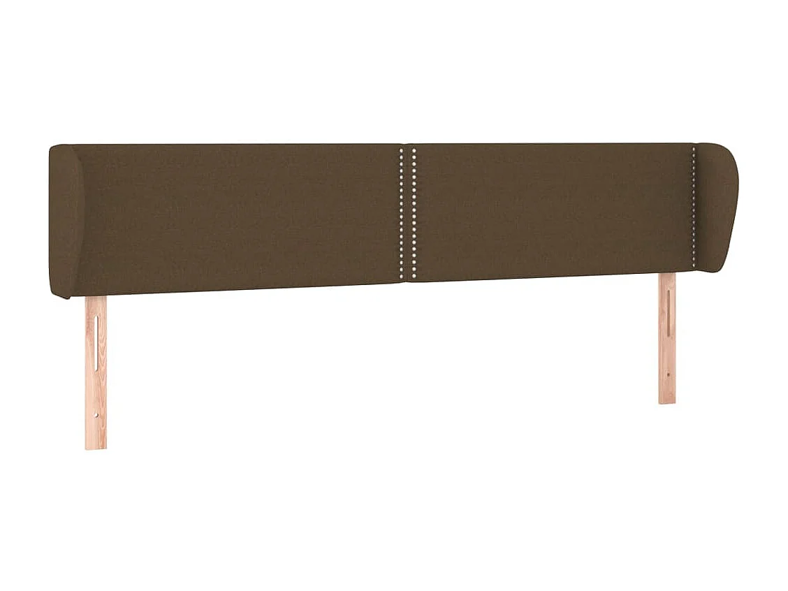 Testiera ad Orecchio Marrone Scuro 203x23x78/88 cm in Tessuto