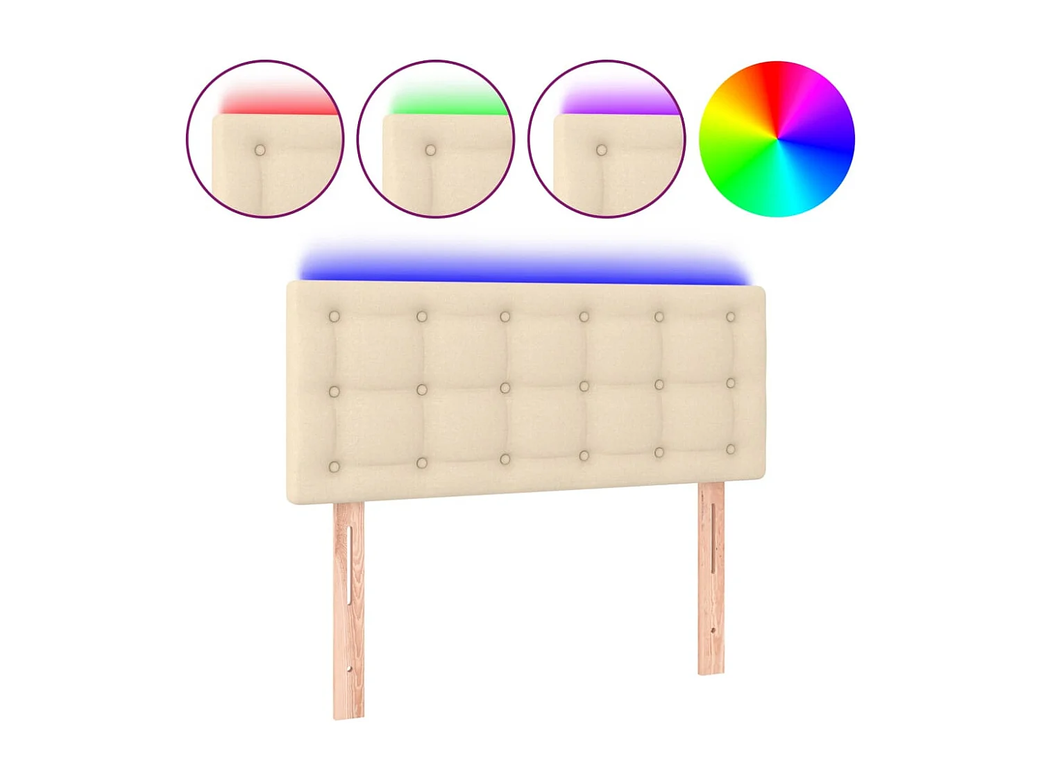 Tête de lit à LED Crème 80x5x78/88 cm Tissu