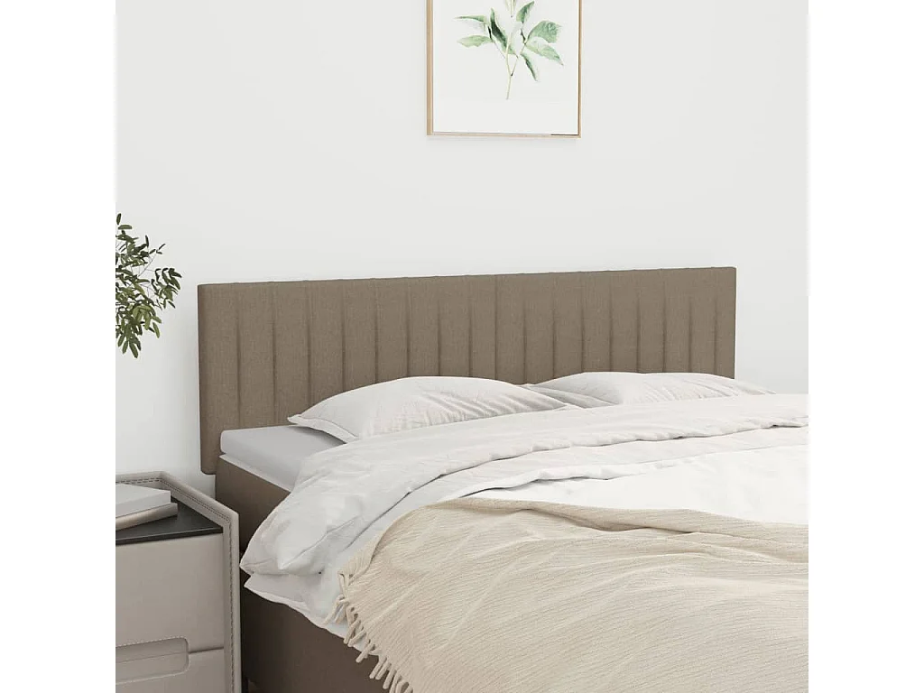 Têtes de lit 2 pcs Taupe 72x5x78/88 cm Tissu
