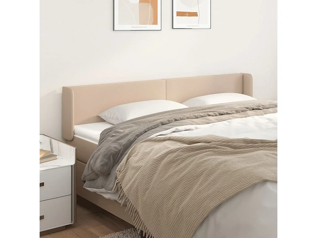 Testiera ad Orecchio Cappuccino 203x16x78/88 cm in Similpelle