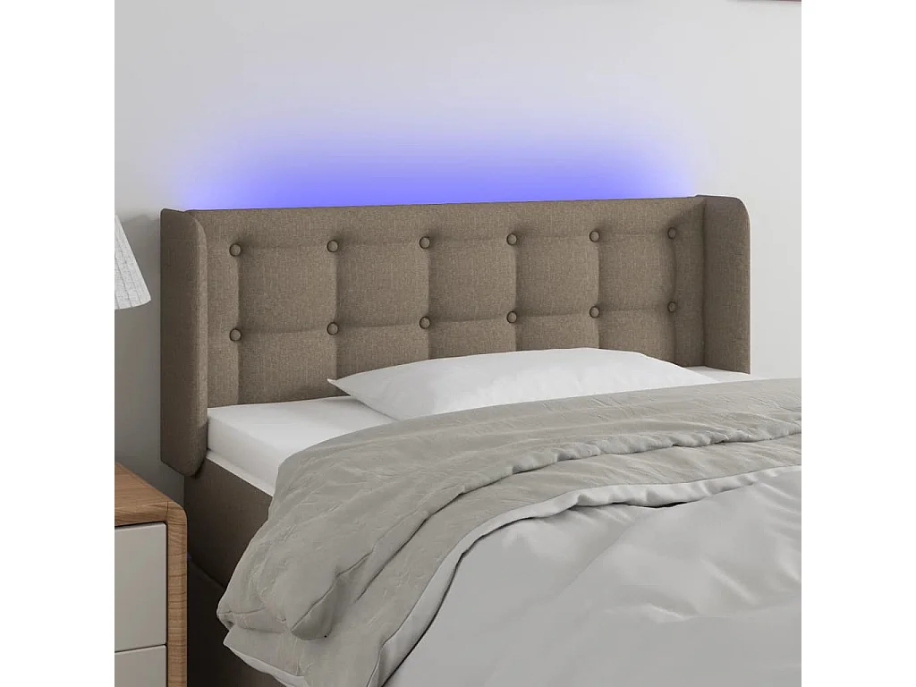 LED Kopfteil Taupe 103x16x78/88 cm Stoff