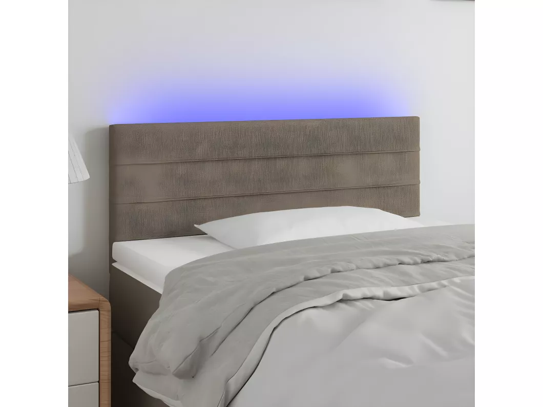 Kauf Unique LED Kopfteil Taupe 80x5x78/88 cm Stoff