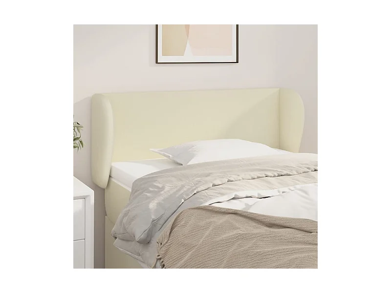 Kopfteil mit Ohren Creme 103x23x78/88 cm Kunstleder