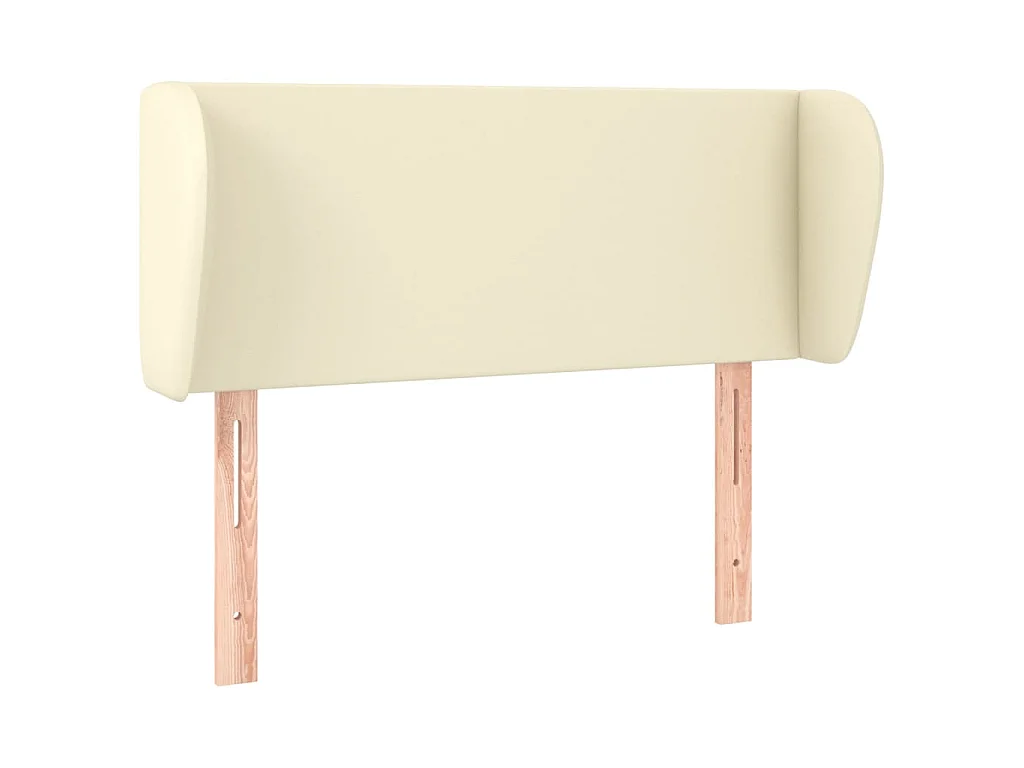 Hoofdbord met randen 103x23x78/88 cm kunstleer crèmekleurig