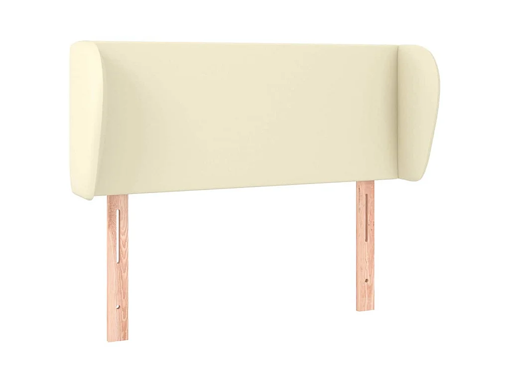 Hoofdbord met randen 103x23x78/88 cm kunstleer crèmekleurig