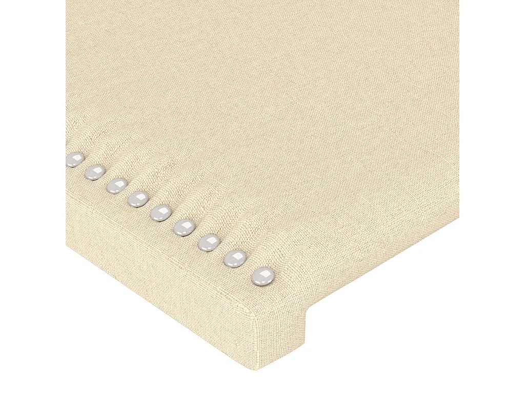 Hoofdbord met randen 183x16x118/128 cm stof crèmekleurig