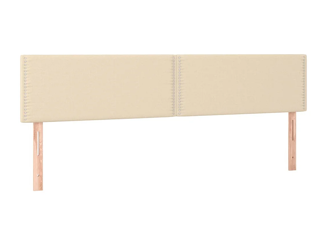 Hoofdbord LED 180x5x78/88 cm stof crèmekleurig